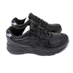 Propet Stability Walker Leather Walking Shoes M2034 Black Mens 10 W (E) NEW NWOB